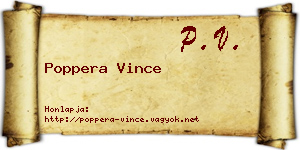 Poppera Vince névjegykártya